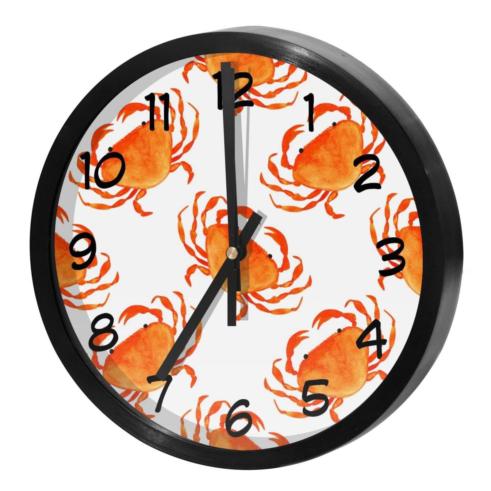 Horloge murale à piles avec motifs de crabes de dessin animé, le cadeau idéal pour enfants