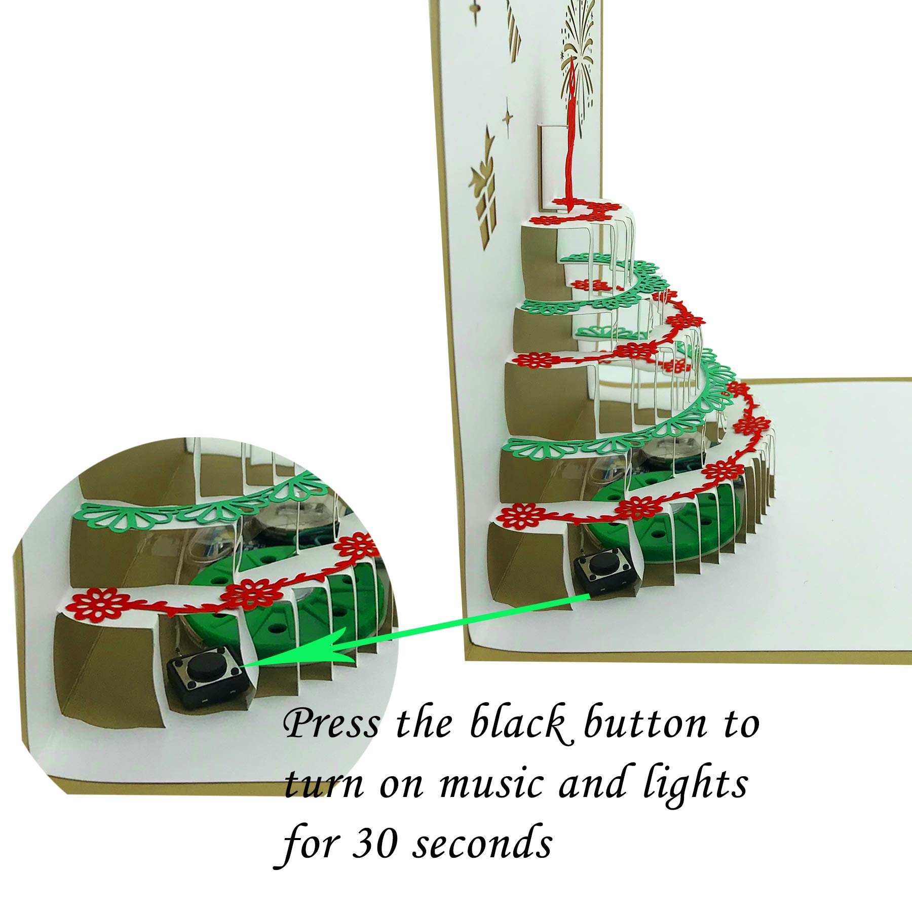 Buy 3D Pop Up Birthday Cards Warming LED Light Birthday Cake Music 