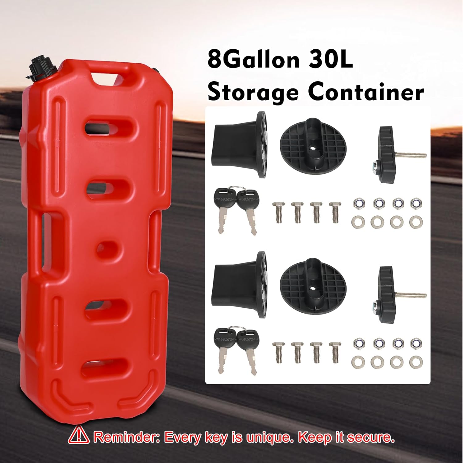 8 Gallon 30L Storage Container with Lockable Bracket, Cannot hold drinking water