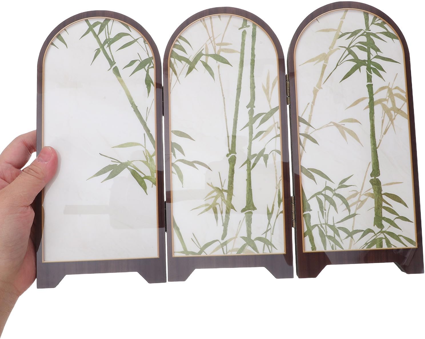 Chinese Mini Desktop Folding Screen - 3 -Panel Divider Mini Folding Screen for Office Desk or Yoga Room, New Year Asian Decor and Feng Shui Enhancement