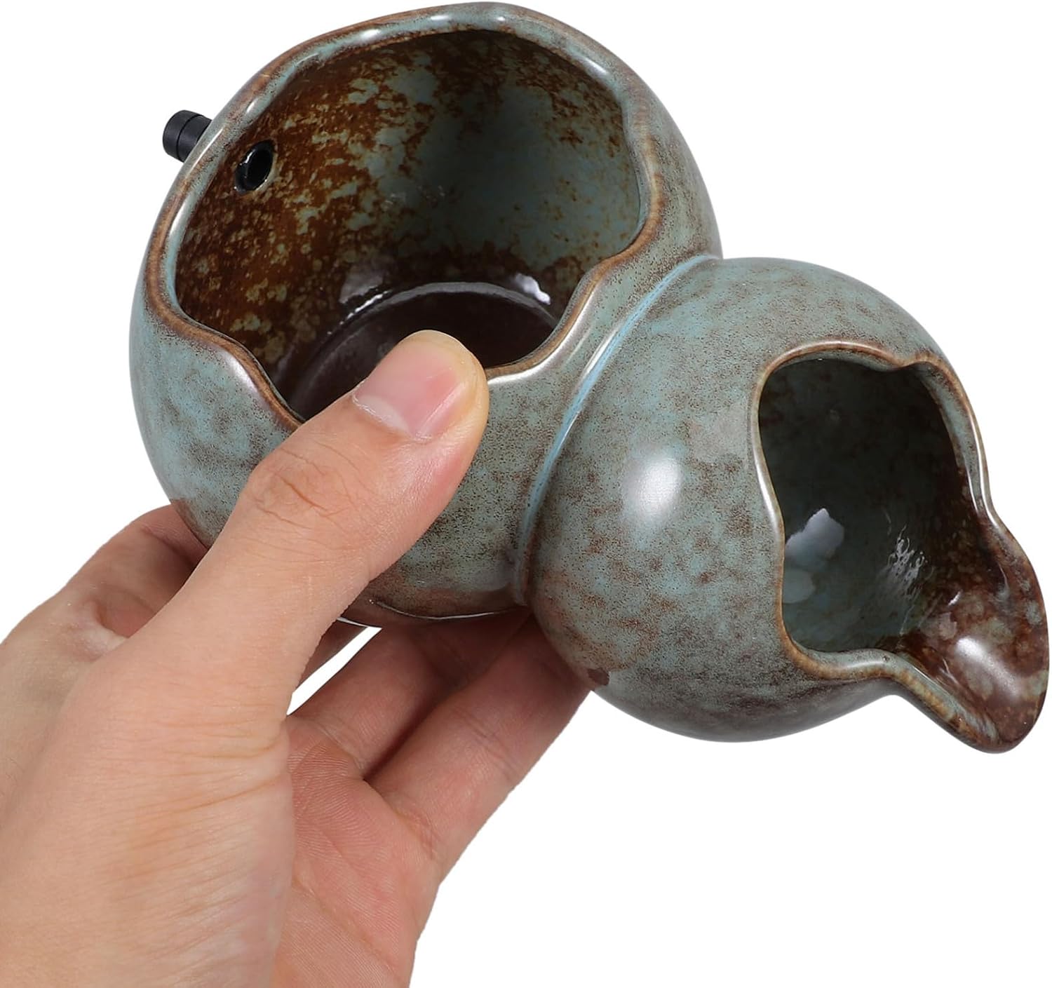 Ceramic Waterfall Fountain Spitter Decorative Spout for Aquariums Garden Fountains and Fish Ponds Versatile Water Feature Accessory Design for Hydroponic Plants