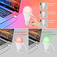 Vista 5 de 5200mAh Rechargeable Light Bulbs for Lamps,Led Battery Backup Light Bulb with Remote Control, 4 Pack A21 Wireless Emergency Bulbs for Power