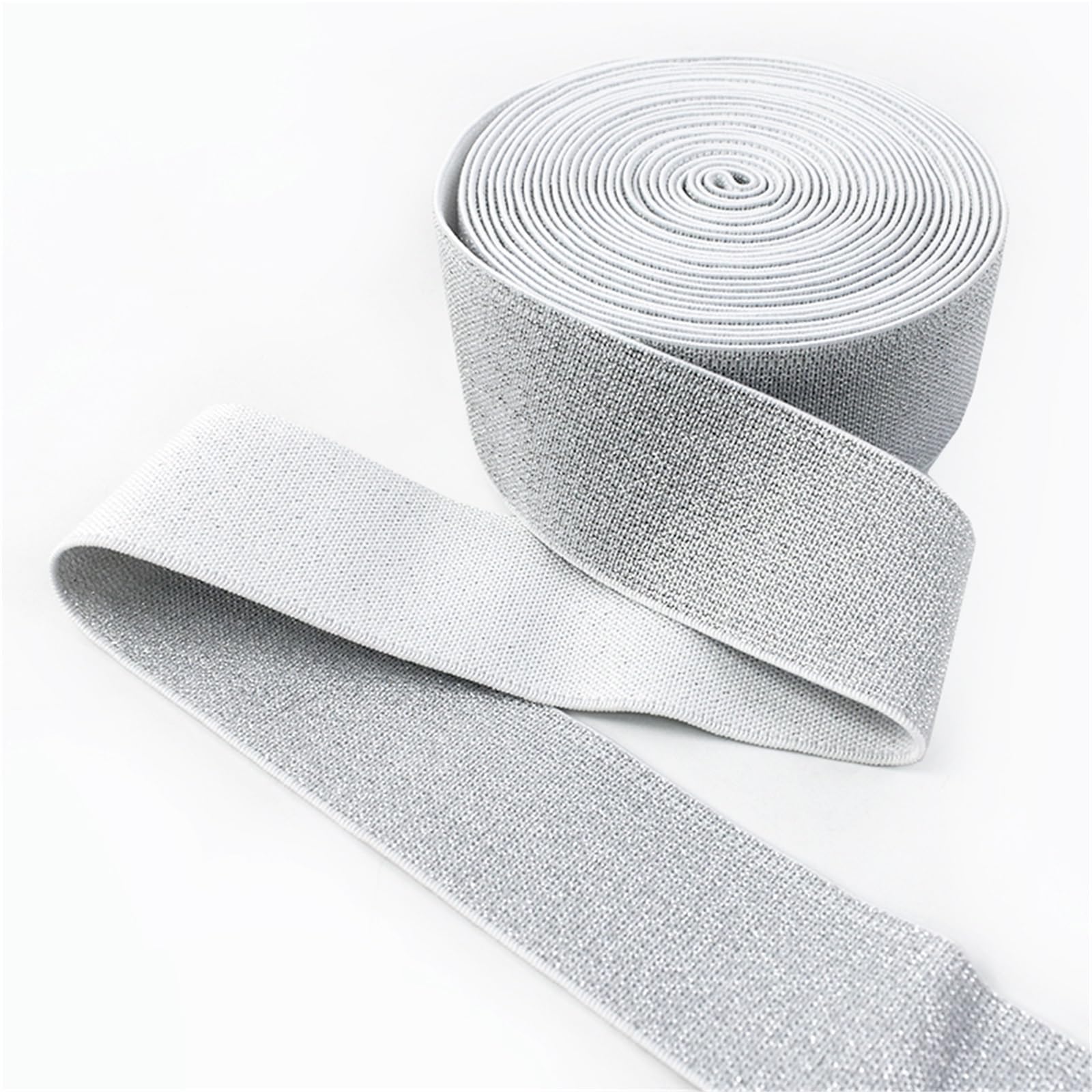 Banda Elástica de Nailon Costura de banda elástica nailon | Bandas de goma for cinturón, bolsa, correa, cinta elástica, suministros de bricolaje(WhiteSilver,10Meters,50mm)