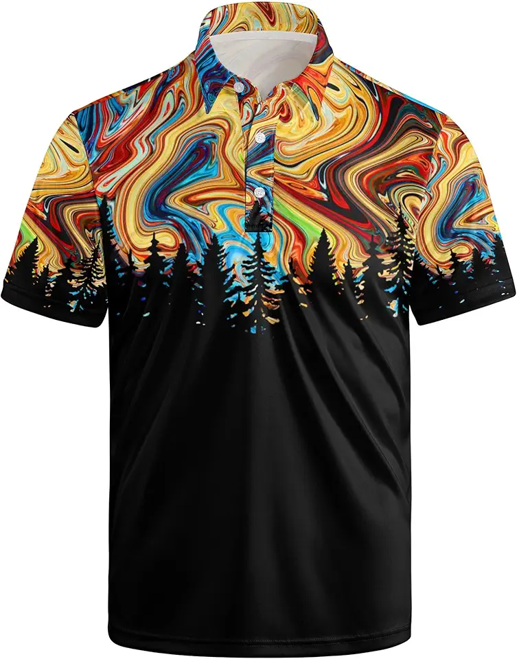 NELife Golf Shirts for Men Printed Dry Fit...