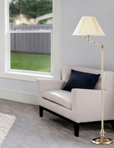 Miniatura 2 de Cal Lighting BO-314-AB Lámpara de pie con brazo oscilante de transición, bronce antiguo