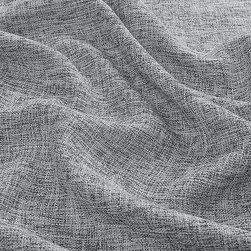 Cortina plisada semitransparente de textura extra larga y acabado elegante en gris oscuro 8