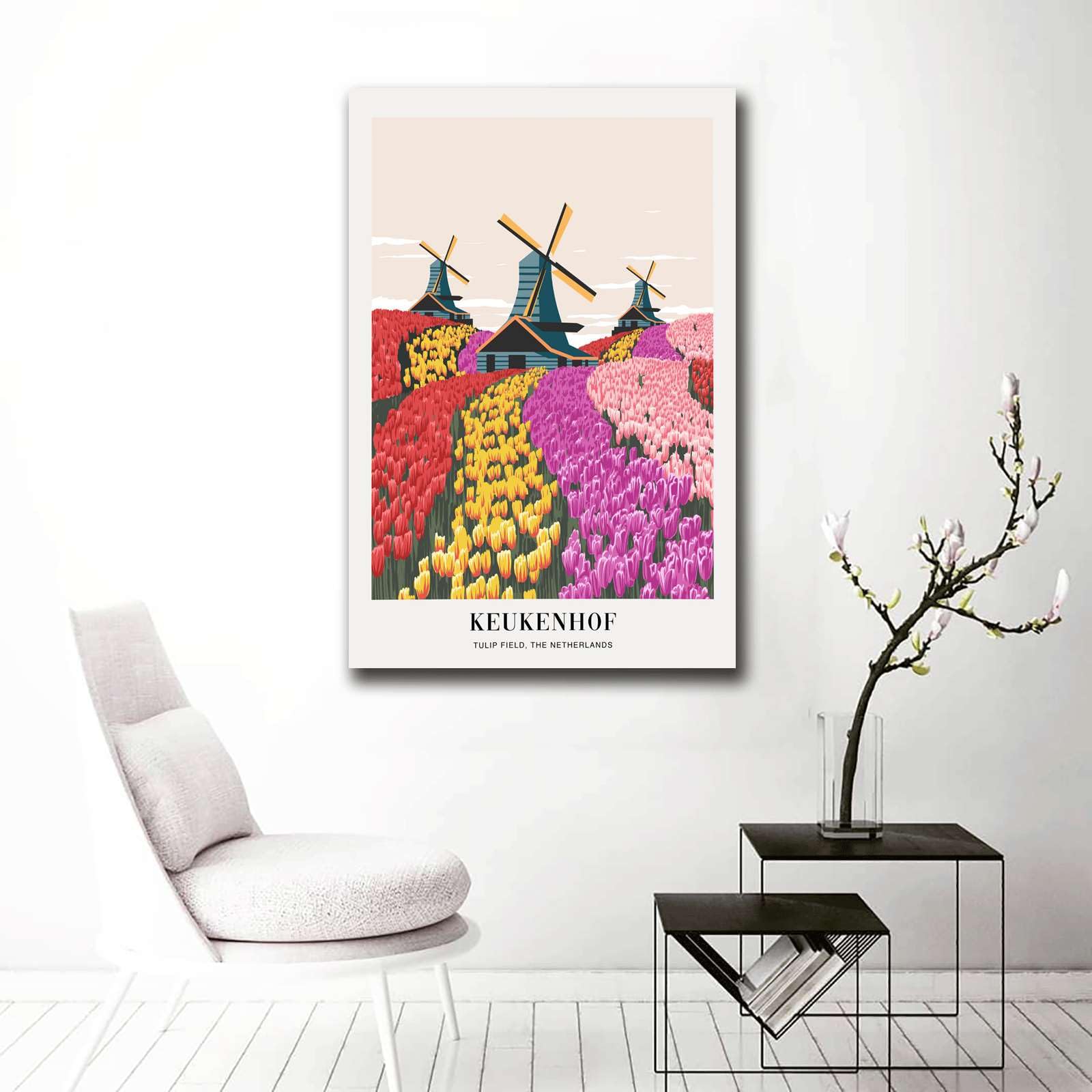 Amazon.com: Poster Wall Art Print Tulip Field Keukenhof Gardens