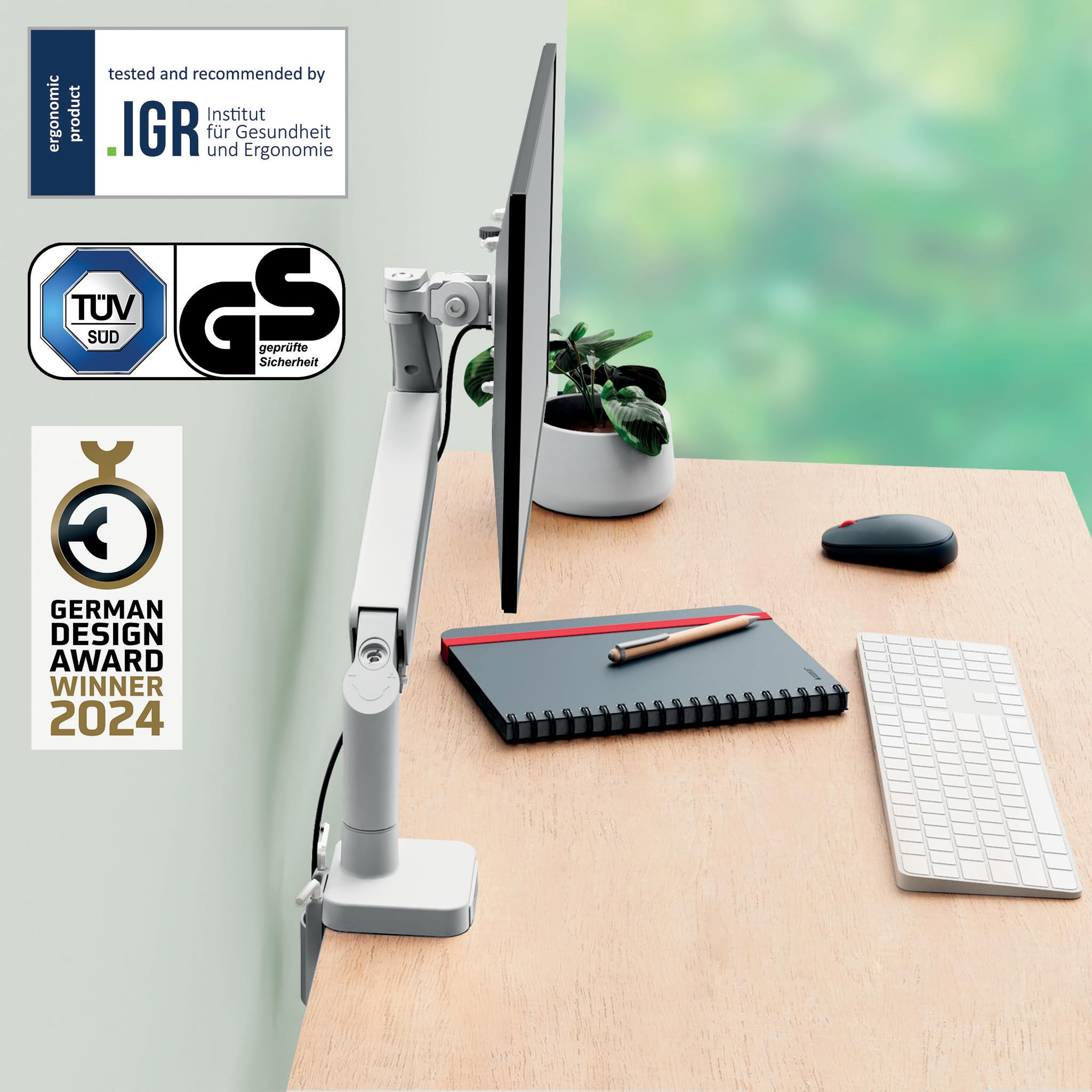 Leitz Ergo Platzsparender Monitorarm für 17–32-Zoll-Monitore – Bild 2
