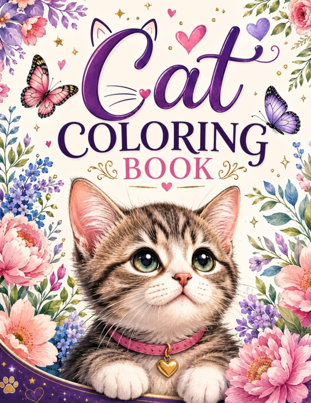 Cat Coloring Book for Cat Lovers: Fun and Easy Coloring Pages of Cute Cats Doing Everyday Activities