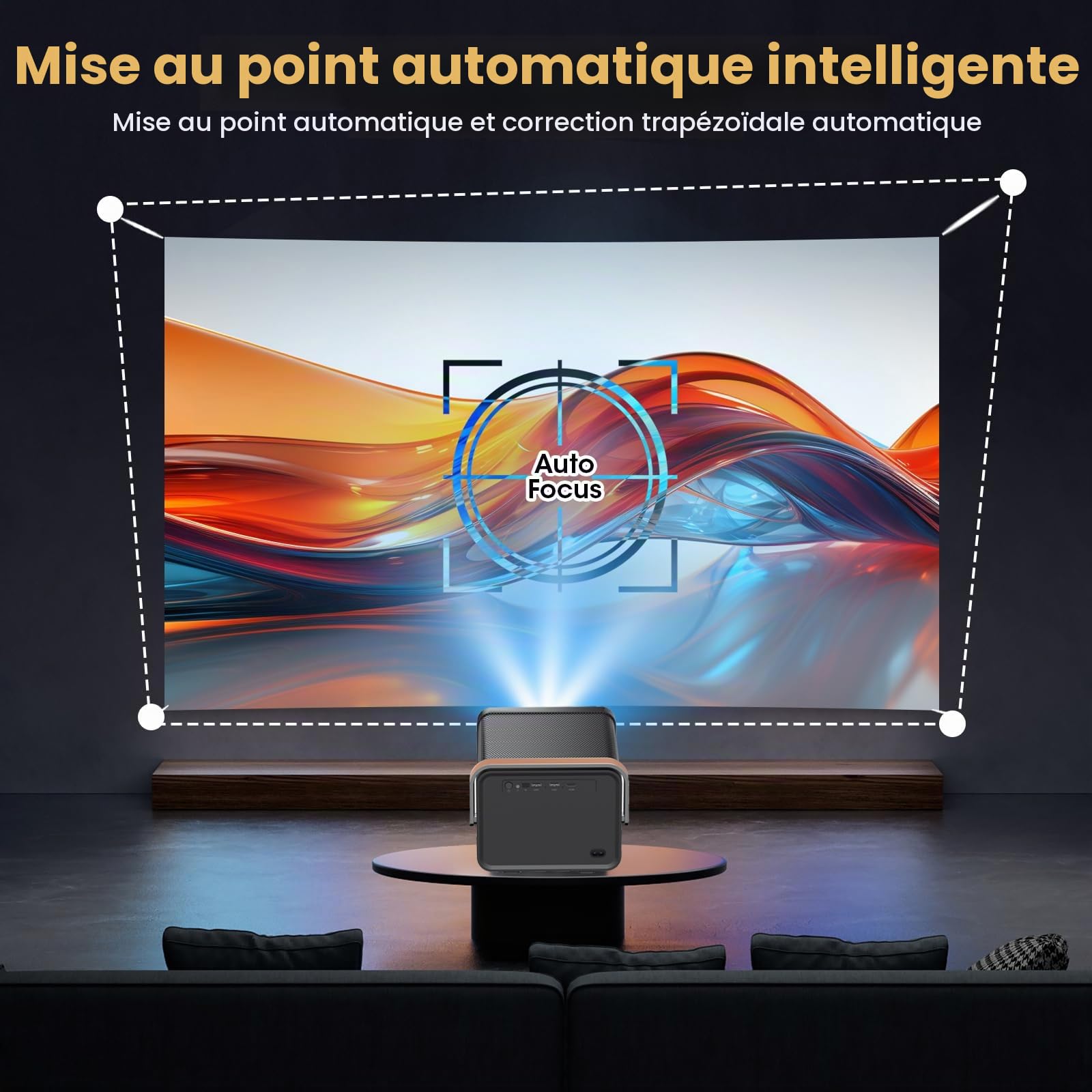 Weelikeit Projecteur, Mini projecteur Portable 1080P HD 4K, projecteur Home cinéma avec 5G WiFi 6 et Bluetooth, projecteur vidéo extérieur pour Phone/Android/TV Stick/HDMI/USB/Ordinateur Portable/PS5