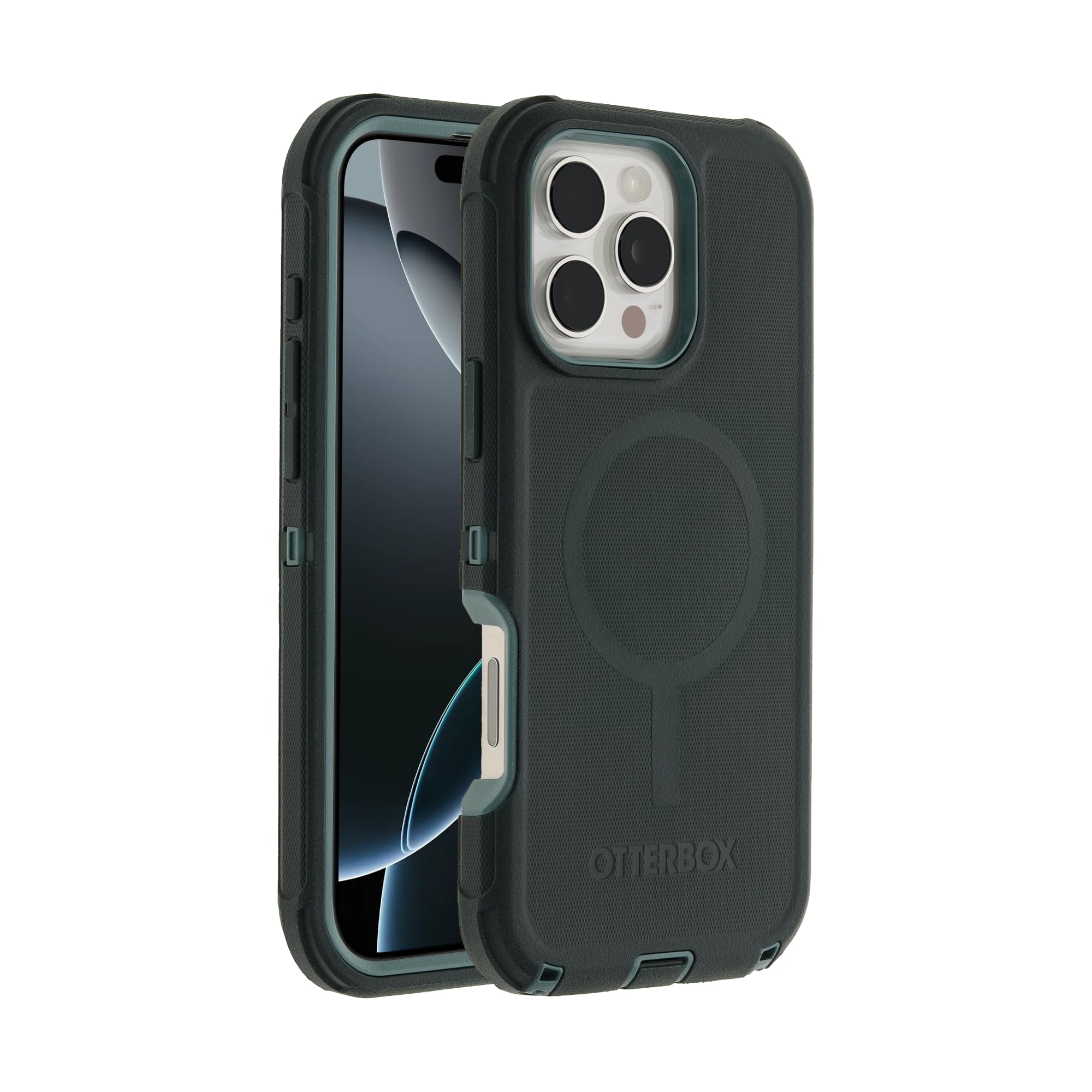 OtterBox Cover Defender Series MagSafe per iPhone 16 Pro Max, custodia protettiva antiurto, a prova di caduta, protezione estrema, testata 7x norme MIL-STD 810G, Verde | Custodia con MagSafe, resistente a urti e cadute, ultra robusta, testata 7x vs norme