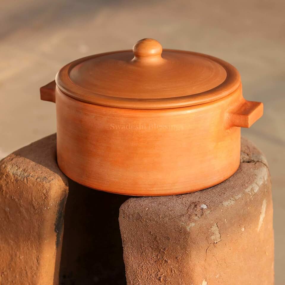 unglazed clay cookware