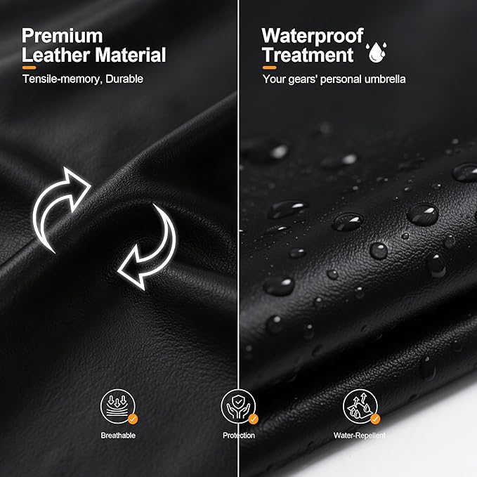 Funda para laptop Lacdo 14 pulgadas, cuero negro, 3 compartimentos miniatura 5