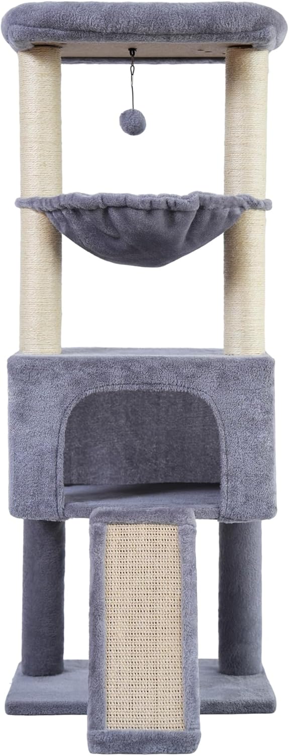 ROYPET Fashion Design 43.3" Cat Trees with Cat Houses,Grey