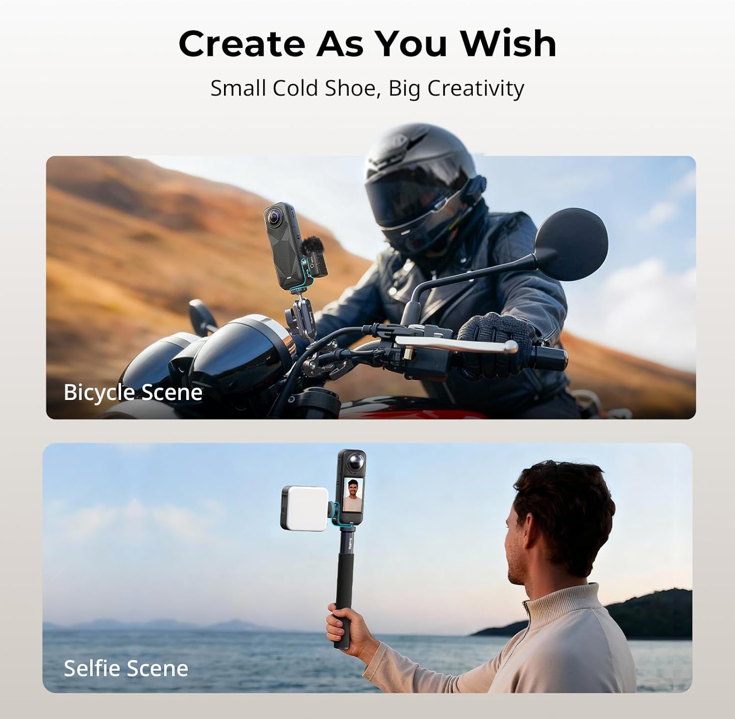 SMALLRIG Cold Shoe Mount 360° Adjustable for Insta360 X5 / X4 Accessories, Invisible Microphone Mount for DJI Mic 3 Transmitter, with 18.5mm Audio Adapter Cable - 5825 - Image 6