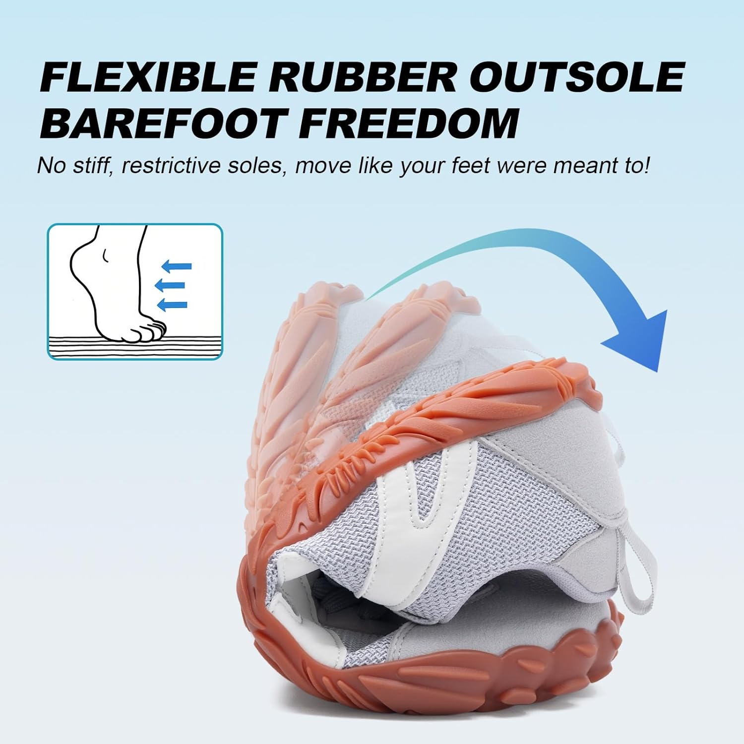 Barefoot Shoes Womens Mens Casual Sneakers, Wide Toe Running Shoes Boots Sneakers Unisex, Zero Drop Comfortable & Non-Slip Barefoot Vitality Shoe for Walking Hiking - Image 3