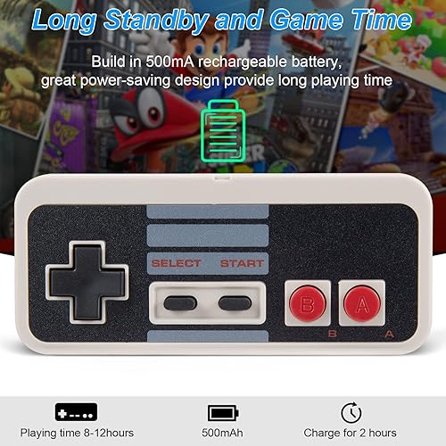 Miniatura 2 de KIWITATA 2X Wireless Nes USB Controller for PC Gamings, 2.4ghz Wireless USB Remote N-E-S Emulated Game Pad Controller for Windows XP 7 8 11 & MAC &