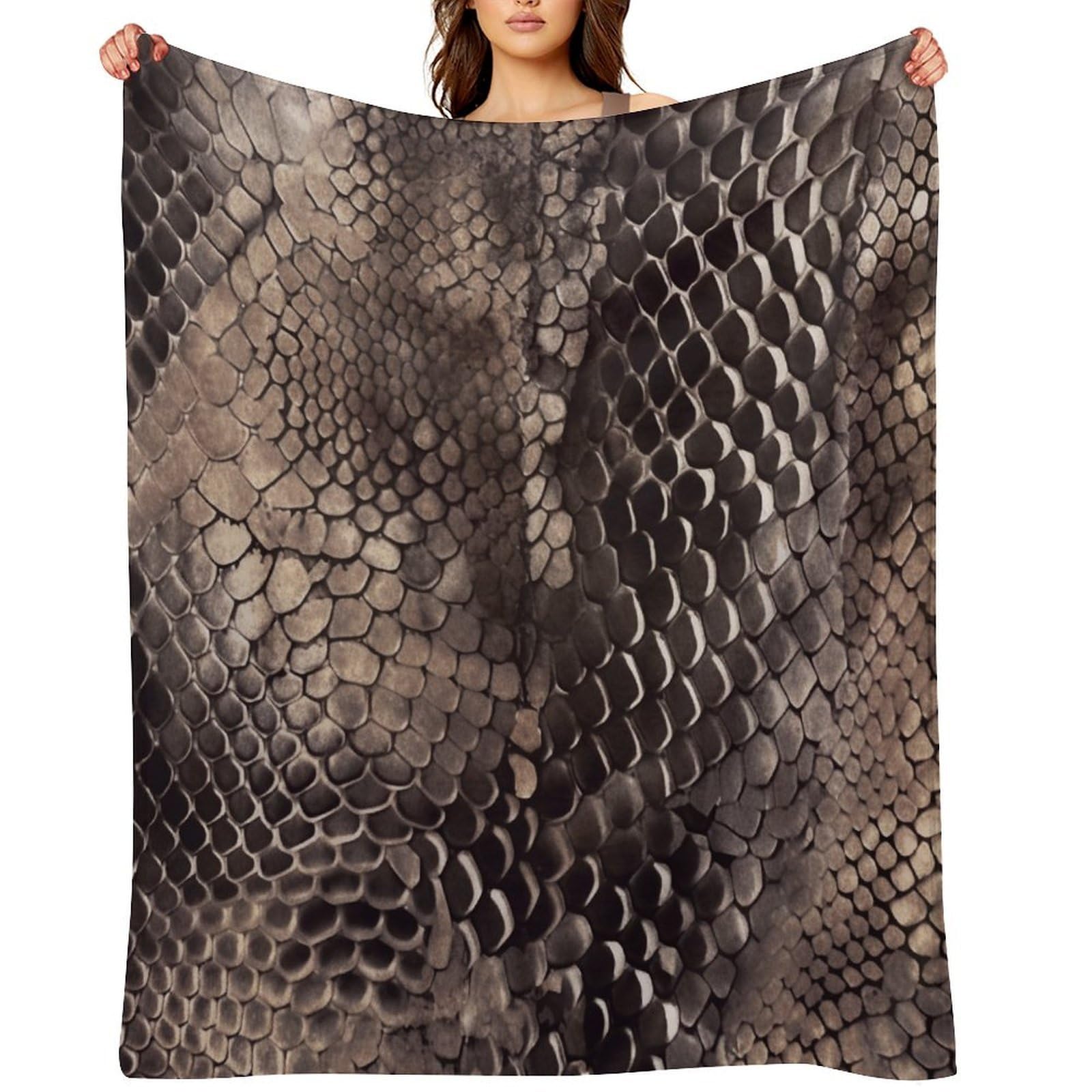 Classic Snake Skin Throw Blanket for Couch and Bed Super Soft Warm Lightweight Throw Blankets Cozy Fuzzy Flannel Blanket Personalized Decorative Blankets for Sofa Decor 50"x60"