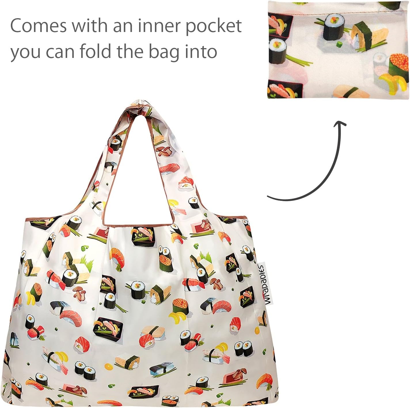 allydrew Large & Small Foldable Tote Nylon Reusable Grocery Bags, Set of 4
