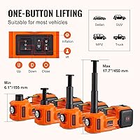 Vista 3 de VEVOR - Gato eléctrico para coche de 5 toneladas/11023 LBS, gato hidráulico con bomba inflable integrada y luz LED