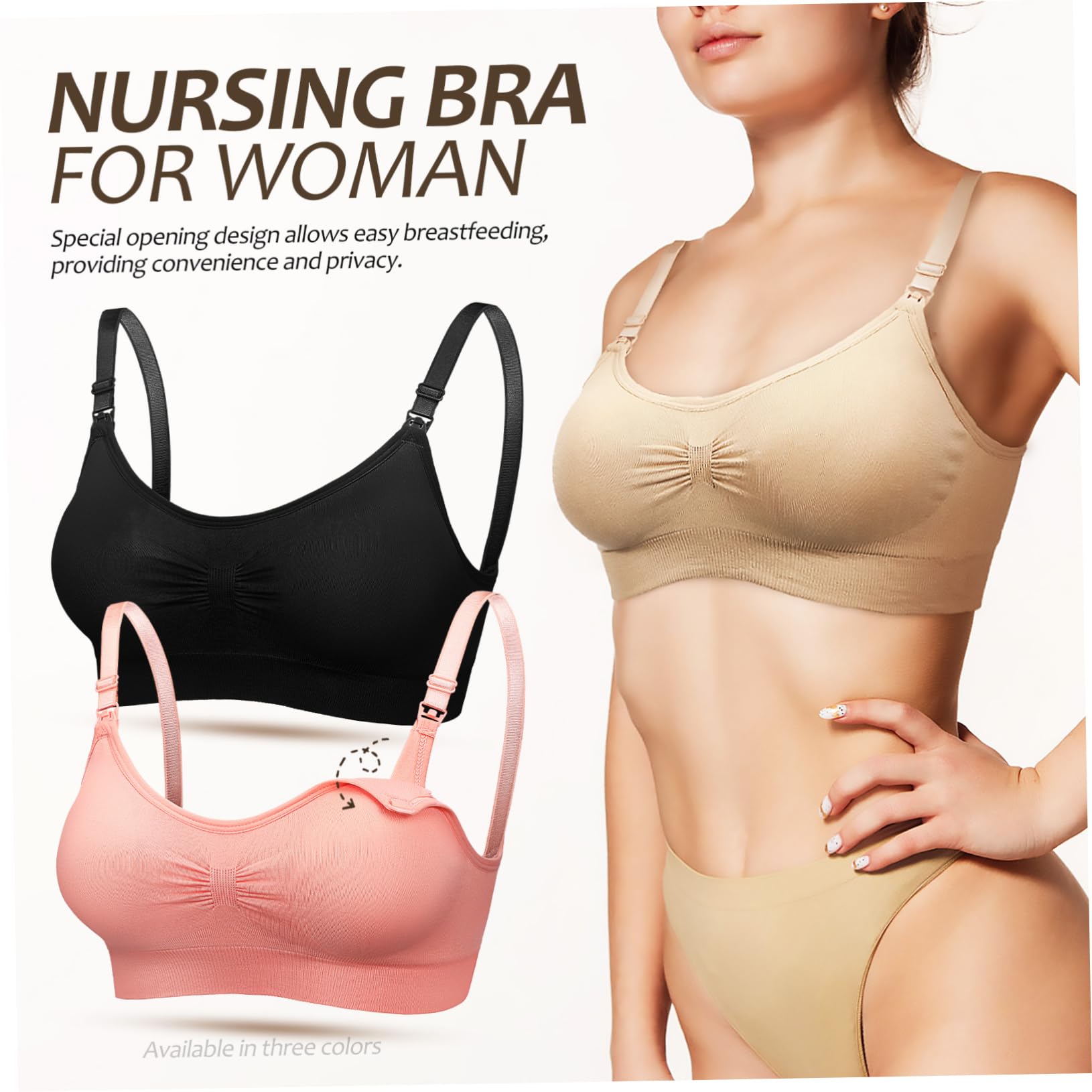 FRCOLOR 3pezzi Reggiseni per Allattamento Reggiseni per Mamme con Estensori per Gravidanza per Estrazione del Latte