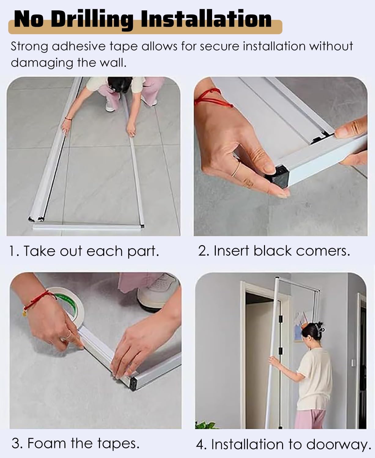 Porte coulissante Pliante en accordéon sans Joint Apparent pour Placard et Cuisine - Cadre en métal, Panneau Non tissé, Rideau séparateur de pièce, Options de Largeur : 30-80 Pouces (78x80 p