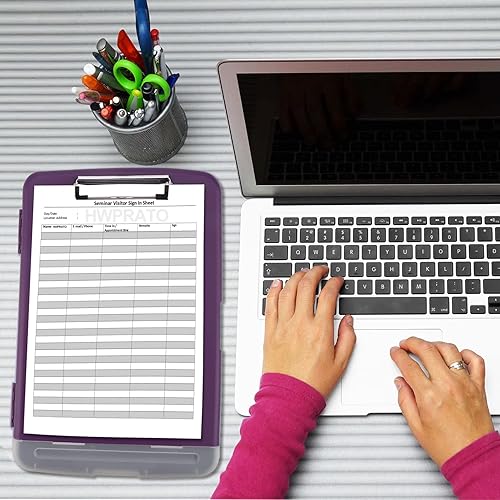 Miniatura 6 de HWPRATO Tableros de clip de 8.5 x 11 pulgadas con portapapeles de almacenamiento, carpeta de portapapeles de almacenamiento, plegable, estuche de