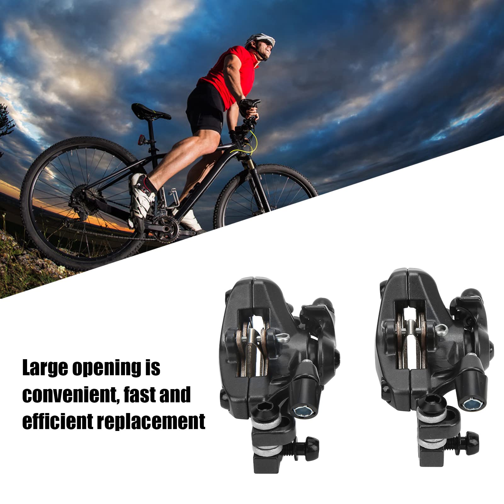 Kit Freins à Disque Vélo RiToEasysports – Avant/arrière, Disque 160mm, Entraxe 44mm, Montage 6 Trous – Pour VTT, Freinage Puissant