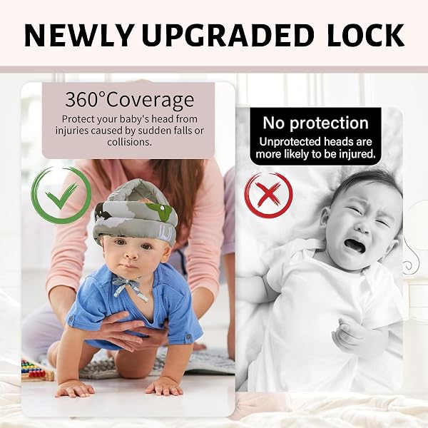 JYXNU 1 pcs Caschetto Neonato Anticaduta, Regolabile Sicurezza Casco, Casco Neonato Primi Passi, Proteggi Testa Bambini Primi Passi, Protezione Testa Bambino Primi Passi Per Neonati, Per Gattonare - 3