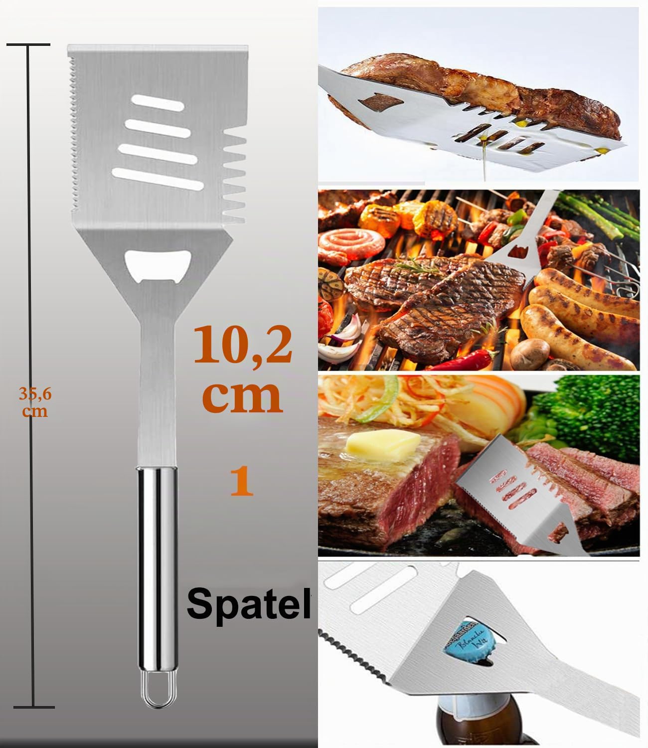 21 Stücke BBQ Grillbesteck Set,Grillzubehör Männer Geschenk,Hochwertiger Edelstahl Grillkoffer Set mit Grillzange Grillspachtel Grillmatten und Grillschürze für Garten Camping
