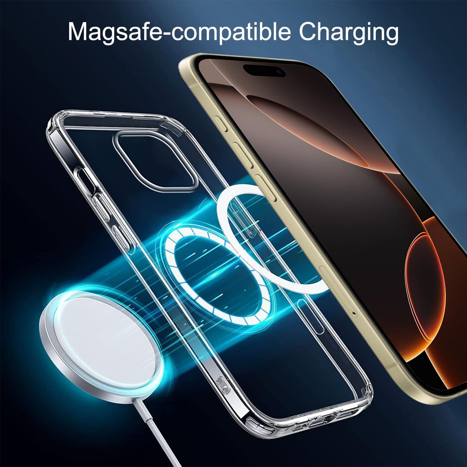 Coque IPhone 16 Pro Avec Cordon - Magnétique Magsafe Transparente Rose Antichoc