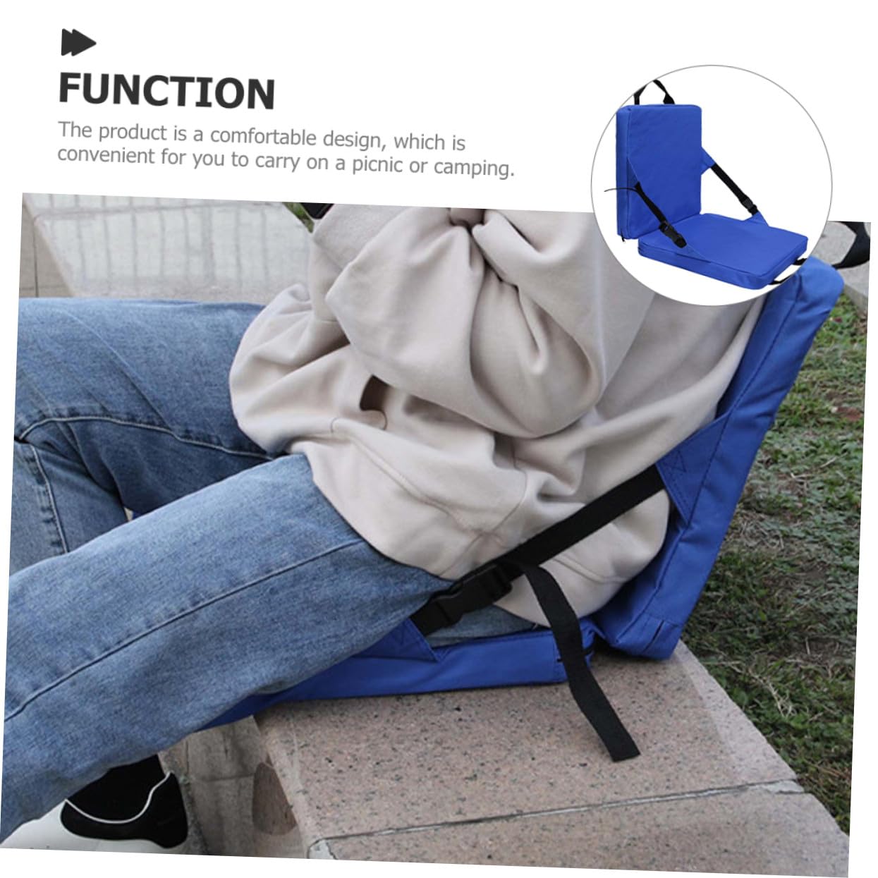 Faltbares Outdoor Sitzkissen aus Oxford Wasserabweisend Leicht Tragbar für Camping Picknick Park mit Komfortabler Polsterung und Robustem Material in Blau