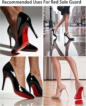 Red Glossy Sole Protector Roll Compatible with Louboutin | Glossy red silica gel (40x4.5) protects & repairs soles. Anti-slip guard compatible with Christian Louboutin. DIY fit.