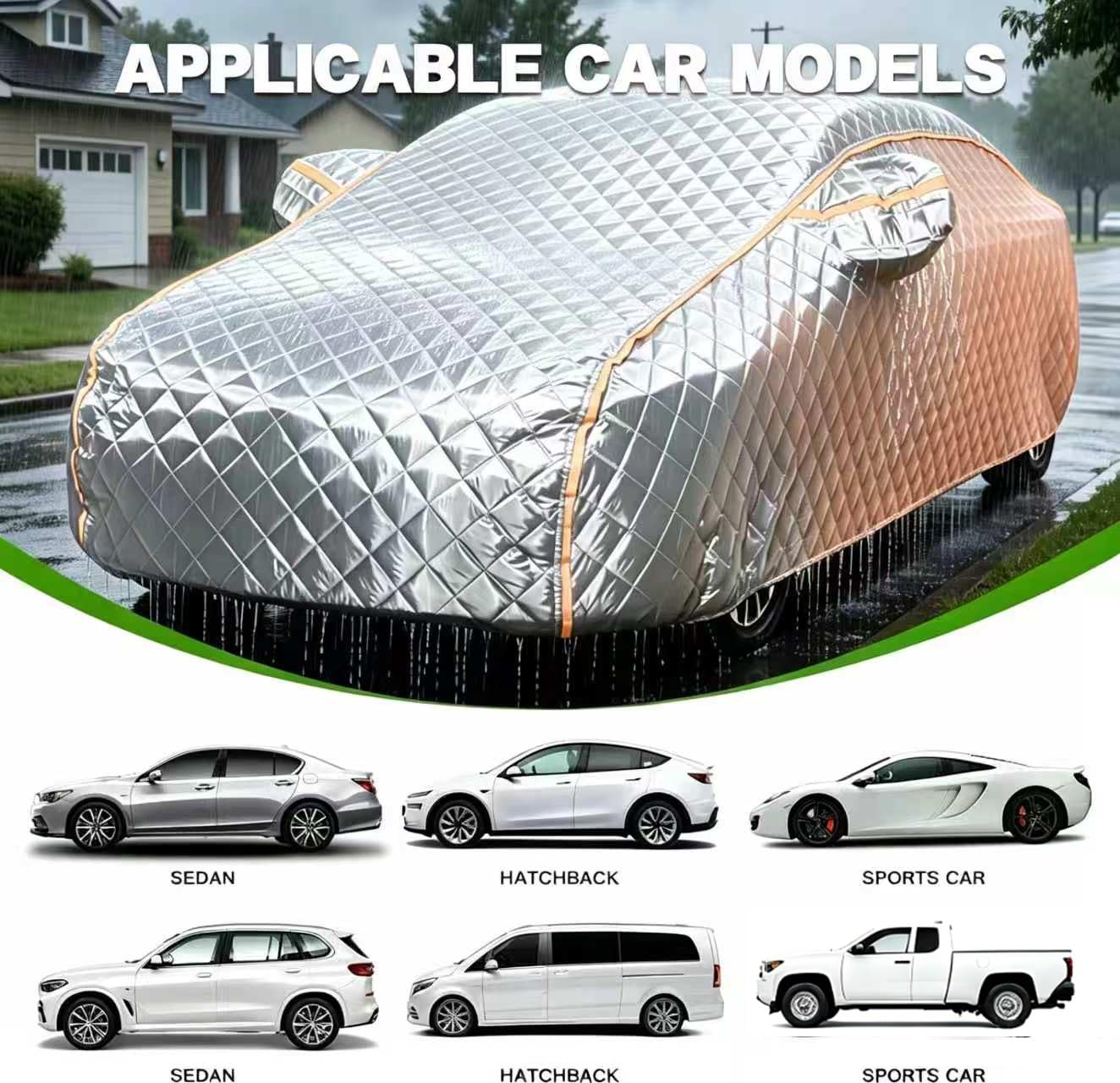 Telo Antigrandine Per Auto per Porsche M.acan SUV 2024-2026 |Imbottito Copriauto da Esterno Grandine Coperture Per Auto Impermeabile Sole Antigraffio,Tutte Le Stagioni,Cerniere Laterali