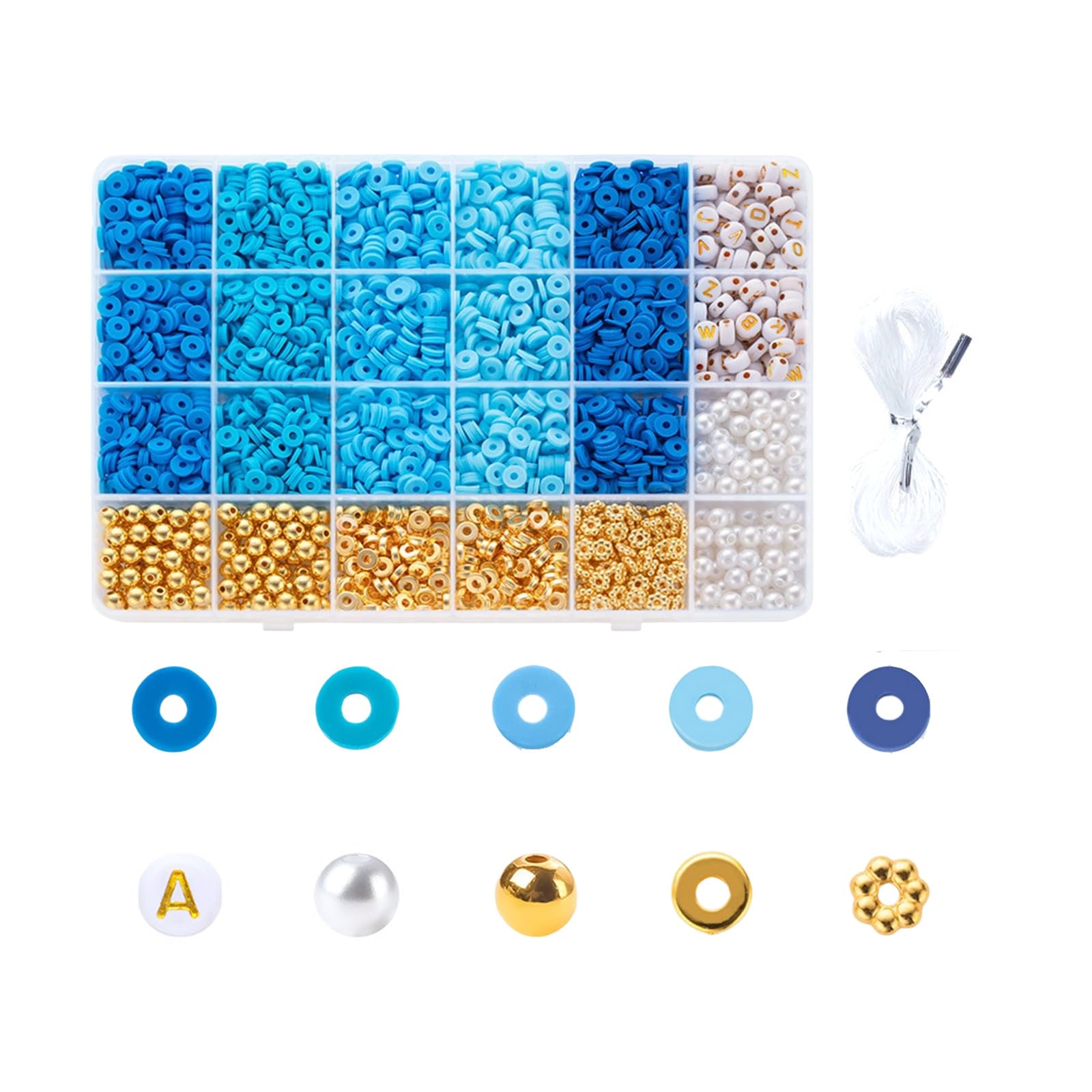 Buxuaaaa D Beads Set Craft Beads Roun Spacer Clay Jewelry Letter For Bracelets Jewelry Making Clay Set