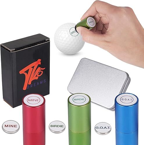 Miniatura 5 de Golf Ball Stamp Reusable & Permanent Ink Golf Ball Marker Stamp Aluminum Golf Accessories Waterproof Golf Ball Marking Tool Gifts for Golfers Custom