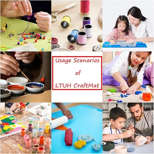 Miniatura 5 de Tapete de silicona extra grande de 24 x 16 pulgadas con taza, cuadrados de paleta y alfombrilla de pintura de silicona de limpieza para