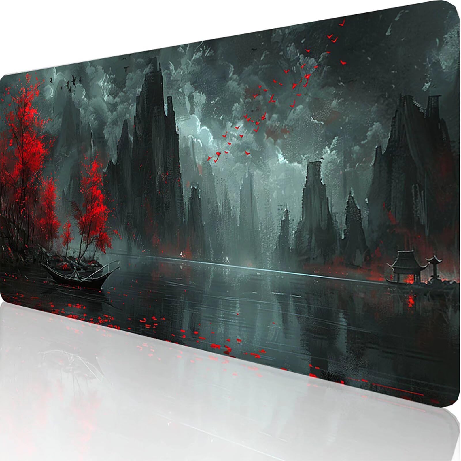 Gamingowa podkładka pod mysz, szara, XXL, 1400 x 600 x 3 mm, XXL, podkładka pod mysz, akcesoria dla graczy, z antypoślizgową podkładką, wodoodporna i trwała, dla dziewcząt, na prezent, mysz i