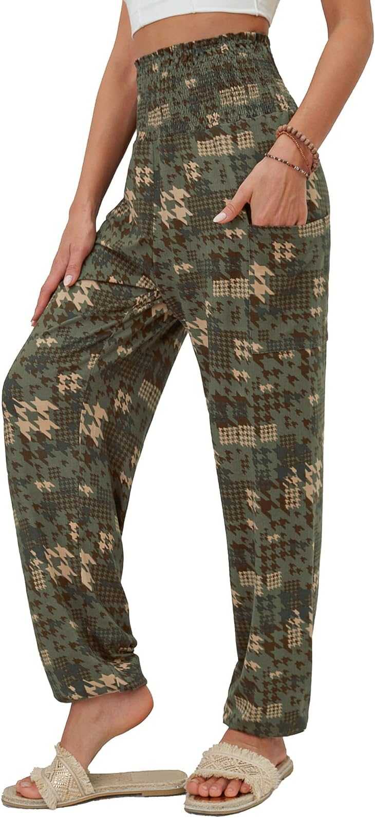 QIANXIZHAN womens Boho Palazzo Slacks