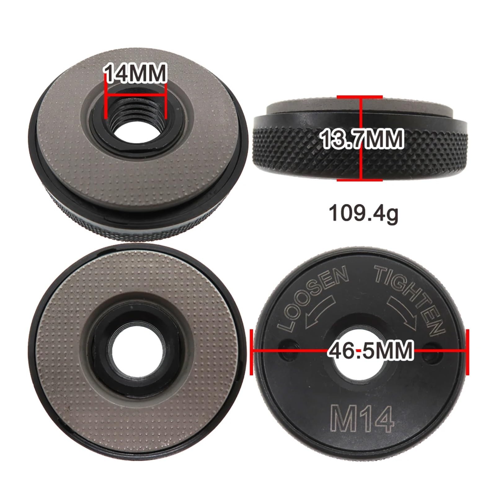 Nakrętka szybkiego montażu do szlifierki kątowej, Uchwyt talerzowy z nakrętką M14 do szlifierki 125-230 mm Szybkozłączka 50 mm Multicolor 2 szt.(F)