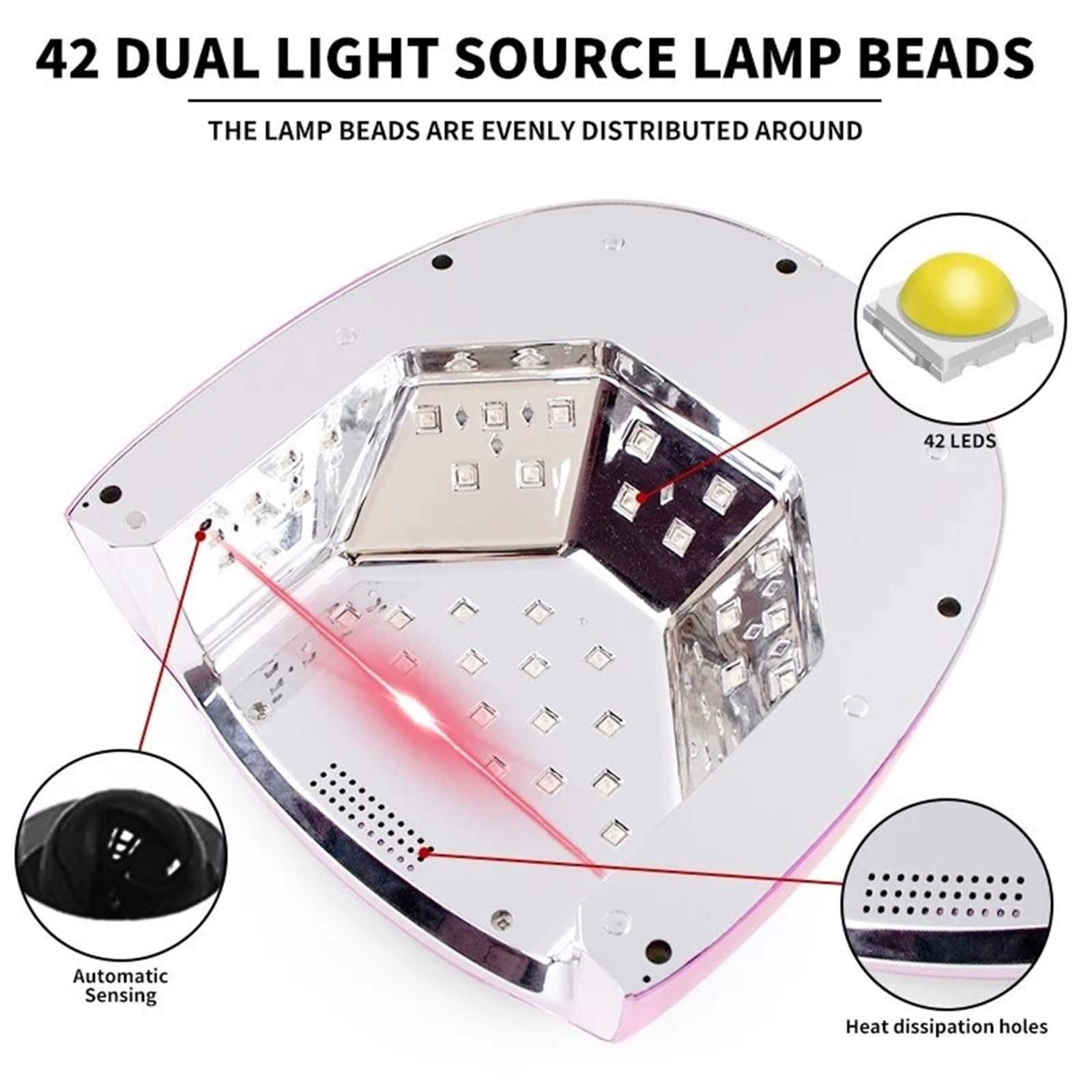 Lampa LED do paznokci, Akumulatorowa lampa UV do paznokci, 42 diody LED, profesjonalna utwardzania lakierów, suszenia wszystkich, manicure żelowy(Violet blue)