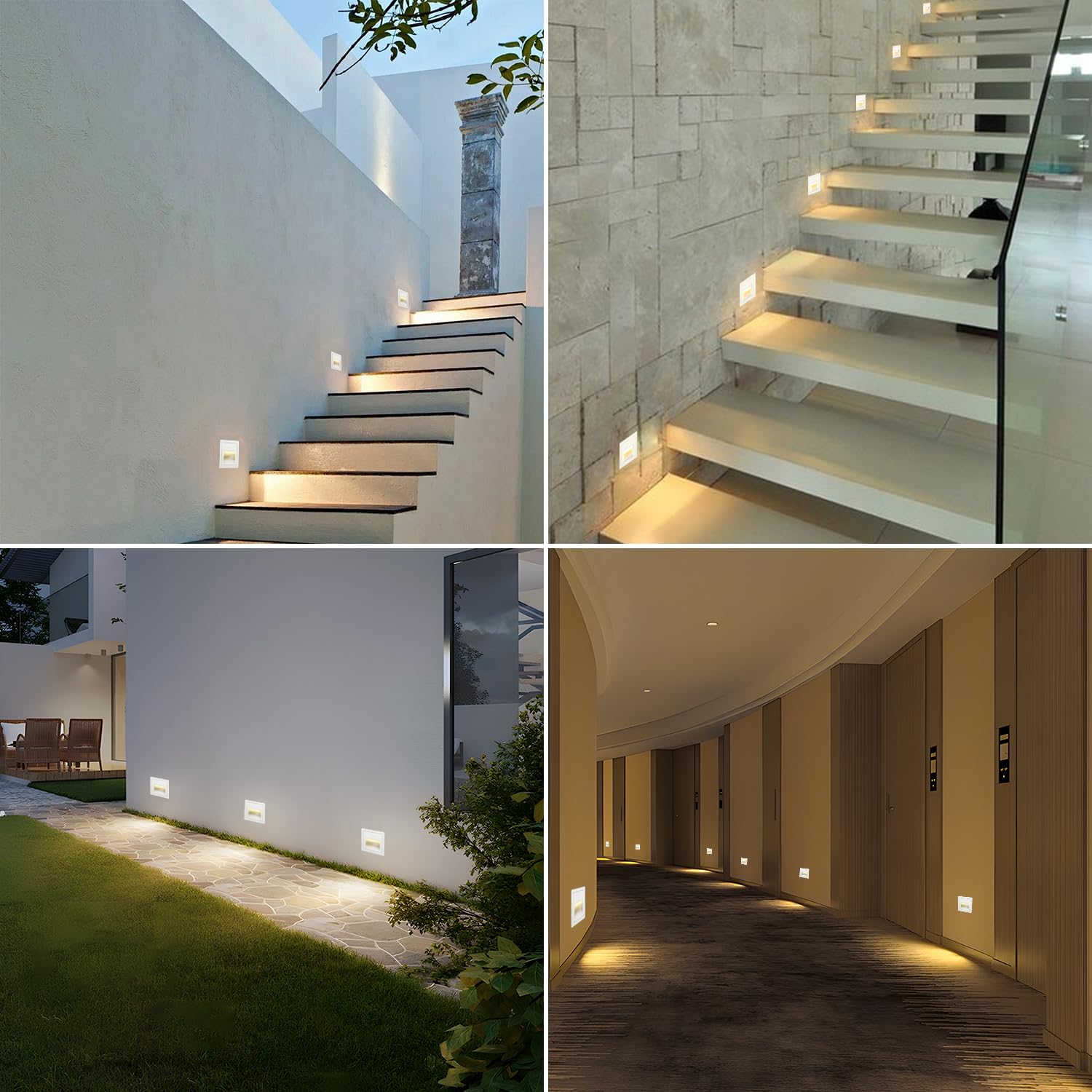 3W LED Applique Incasso Luci Da Parete Luci Per Scale Luci Per Gradini (bianco Caldo) Lampada Da Comodino Alluminio Illuminazione E Luci Decorative 4 | Leroy Merlin - Foto 5