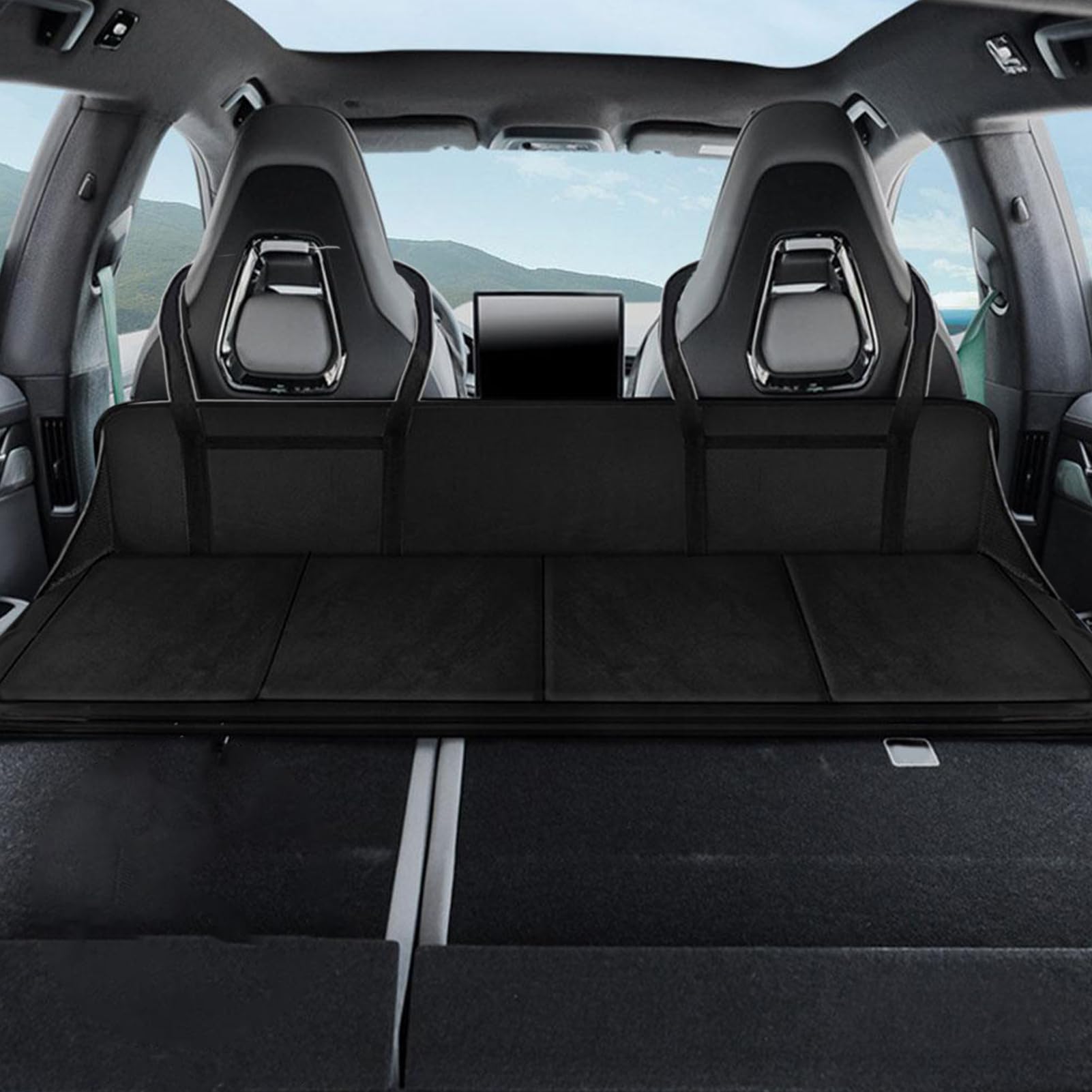 Genérico Placa Extensible para Asiento Trasero del Coche - Cama Extensible para Asientos Posteriores de Vehículo,Colchón Plegable para Dormir En Coche para Camping Y Viajes