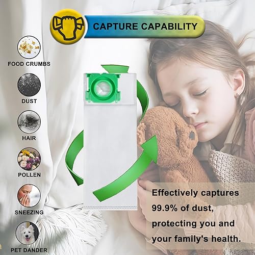 Miniatura 5 de Paquete de 15 bolsas de filtro de tela 5093AM para Sebo CGX Series, 300350 mecánica, aspiradora vertical 370 Comfort y sensor Windsor S12 S15 XP12