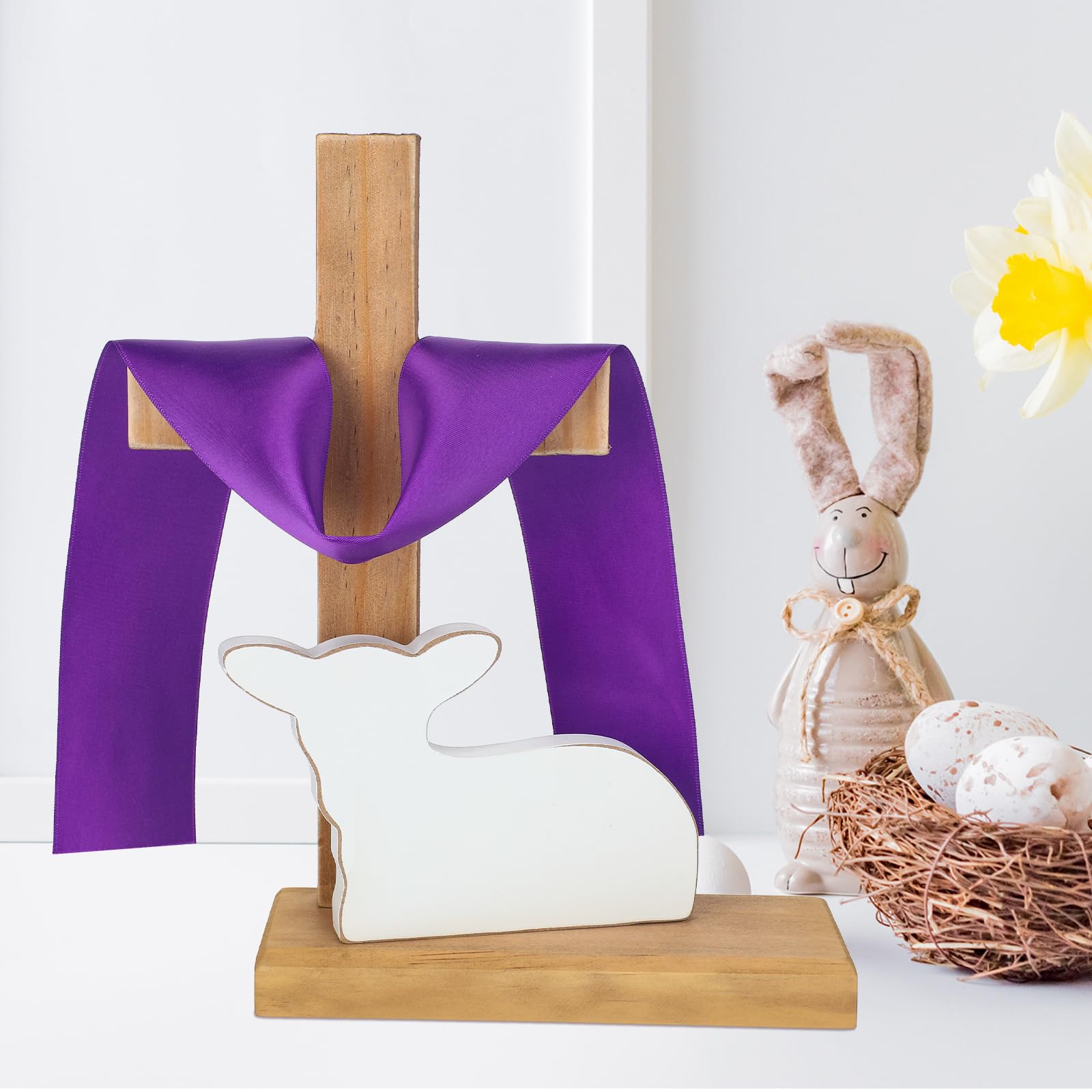 Oh Remember Kit Bandeja Decorativa De Pascua, Madera Con Símbolos De Resurrección, Set Religioso Artesanal
