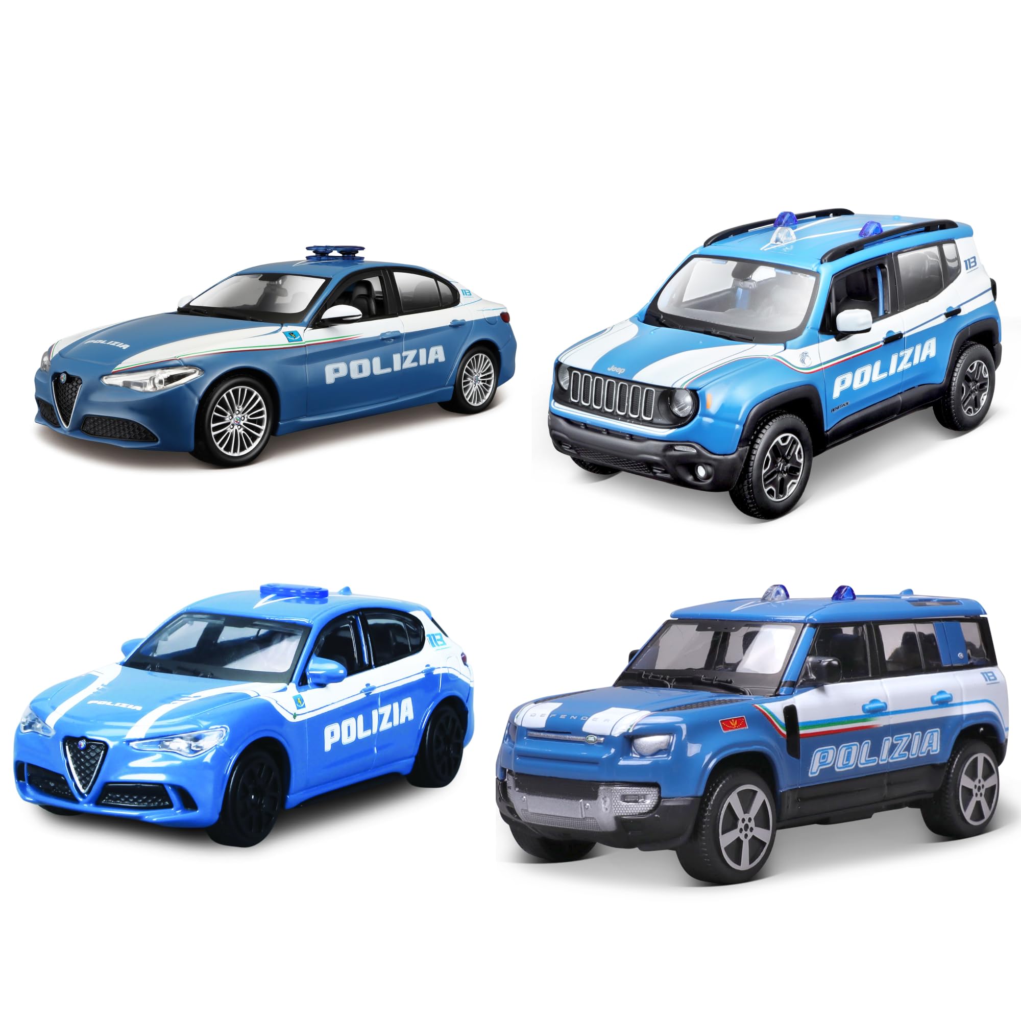 BBURAGO Auto Polizia Modellino Scala 1:43 Licenza Ufficiale, 3+