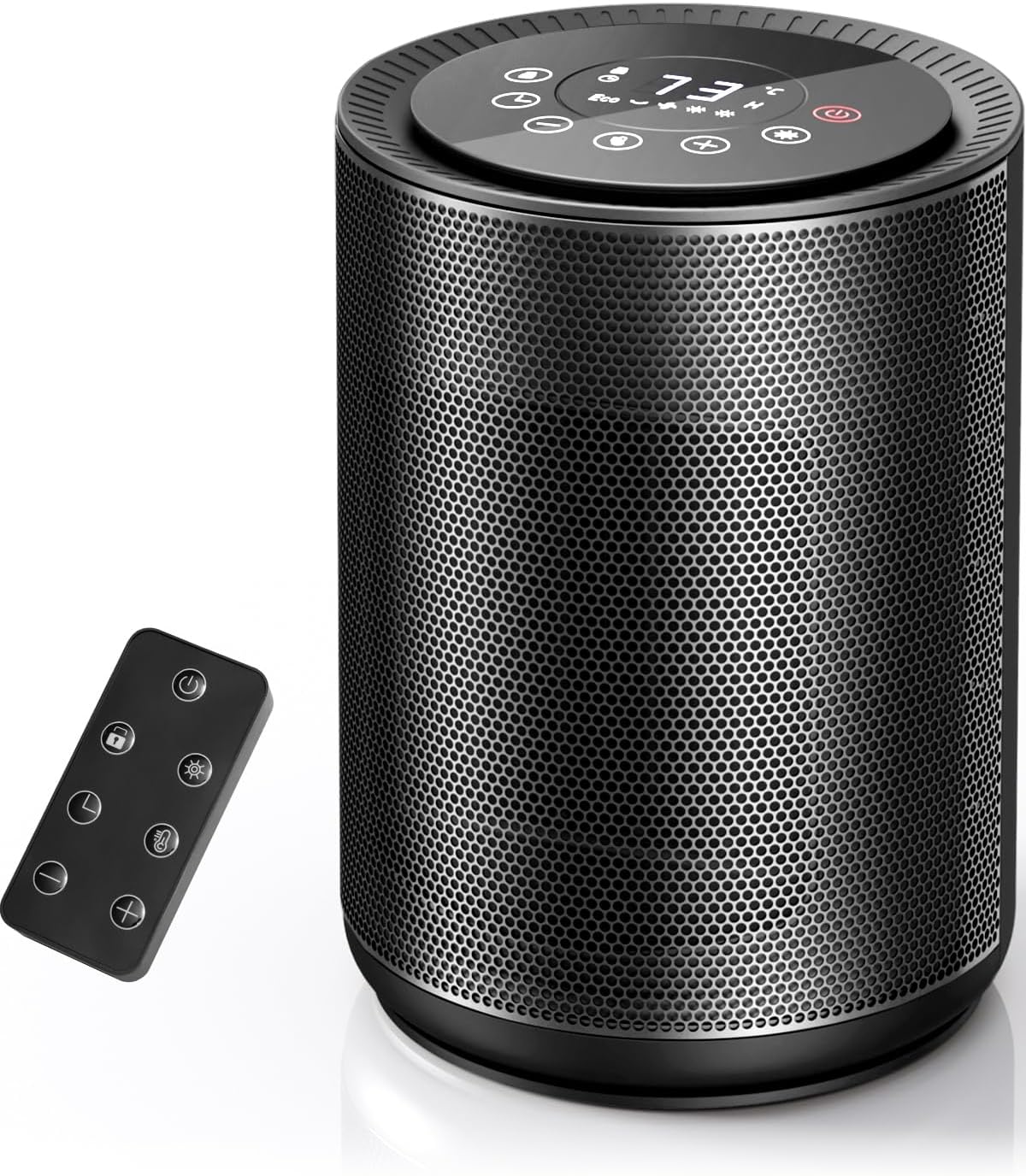 Space Heater for Indoor Use, Portable Electric Heater with Remote, Thermostat, Child Lock, Digital Display, 24H Timer, 4 Modes, 1500W PTC Fast Heating Ceramic for Office Bedroom