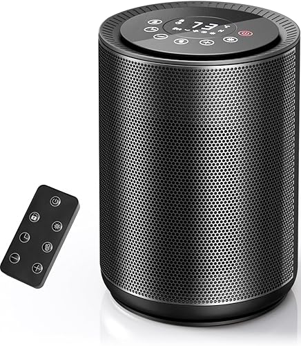 Miniatura 10 de Calentador pequeño de espacio para uso en interiores, calentador eléctrico portátil con control remoto, termostato, bloqueo para niños y protección