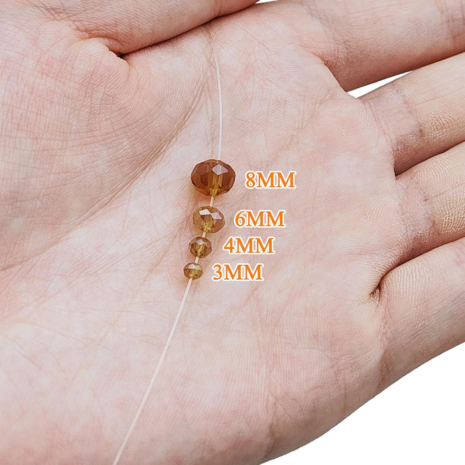 786pcs Crystal Glass Beads 4 Sizes Faceted Rondelle Crystal Beads Briolette Bead Crystals Spacer Bead for Bracelet Necklace Earring Decorative Hand Jewelry Making(Amber AB) - Image 4