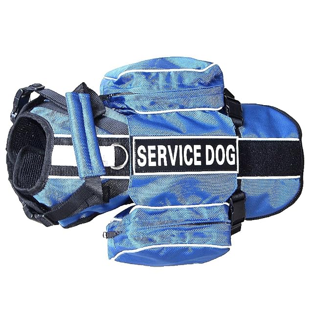 Haoyueer SERVICE DOG BACKPACK - Arnés extraíble con parches de etiqueta (M se adapta a circunferencia de 20…